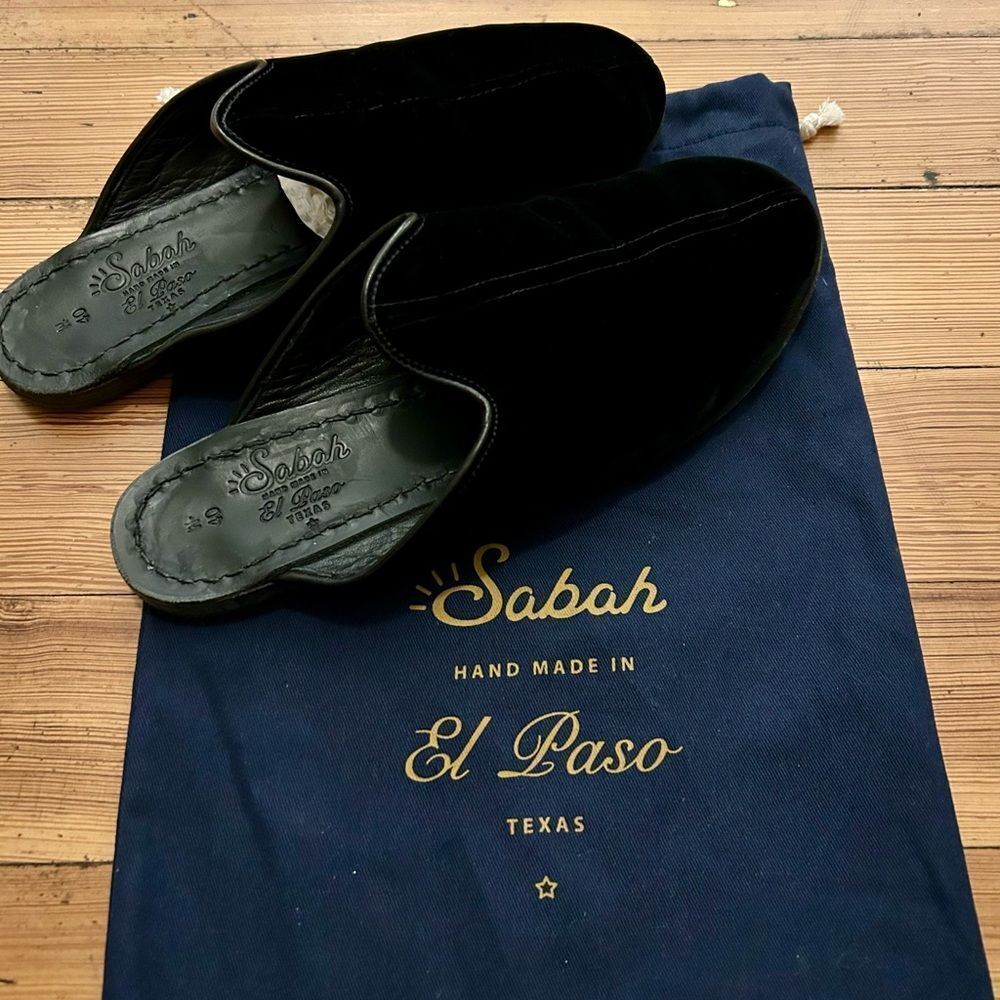 Sabah Catalina Black Velvet Babas. Womens Size 40. - Picture 10 of 14
